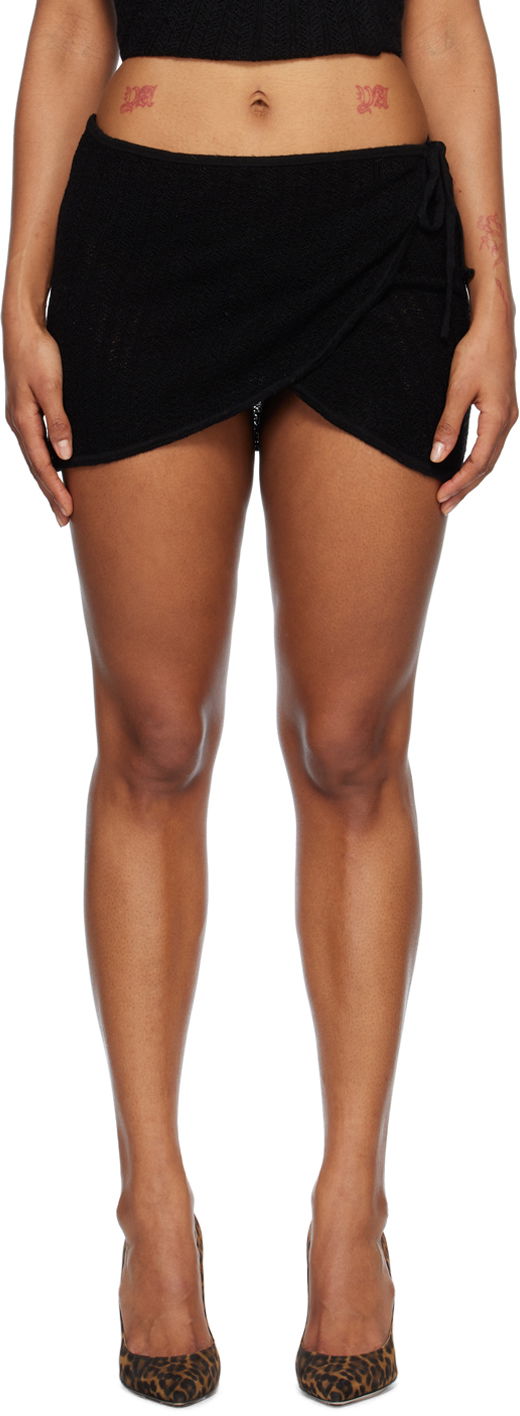 Nederdel Miaou Miaou Cleo Wrap Miniskirt Sort | 4026CRWBLK