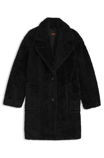 Frakker BOSS Teddy coat with adjustable collar Sort | 50548583, 0