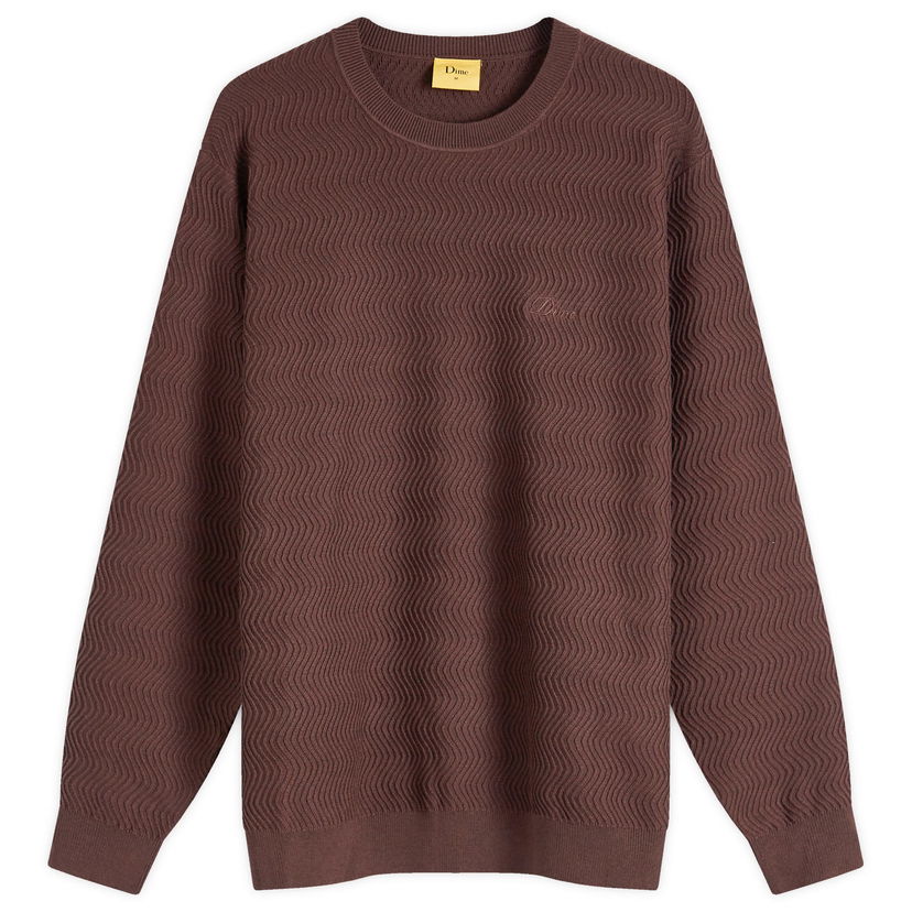 Sweater Dime Wave Cable Knit Jumper Bourgogne | DIMEFA248CHO