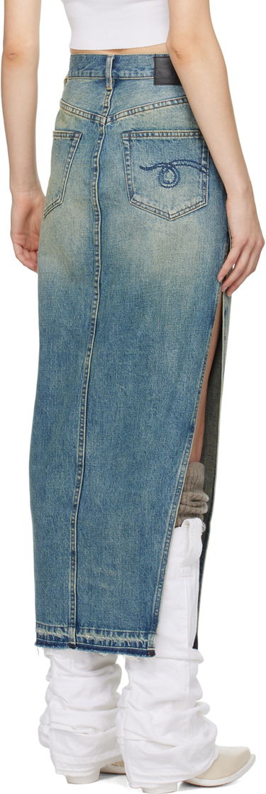 Nederdel R13 R13 Denim Maxi Skirt with Side Slits Blå | R13WD102-D173A, 2