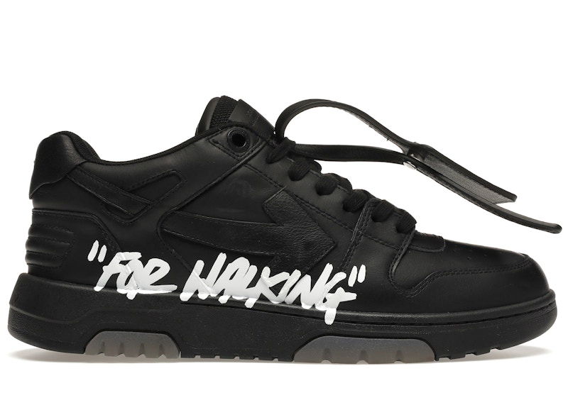 Sneakers og sko Off-White OOO Low Tops "For Walking" Black White Sort | OMIA189S21LEA0041001/OMIA189F21LEA0031001, 0