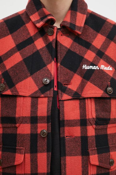 Skjorte Human Made Oversize Wool Hunting Jacket Rød | HM28JK031, 3