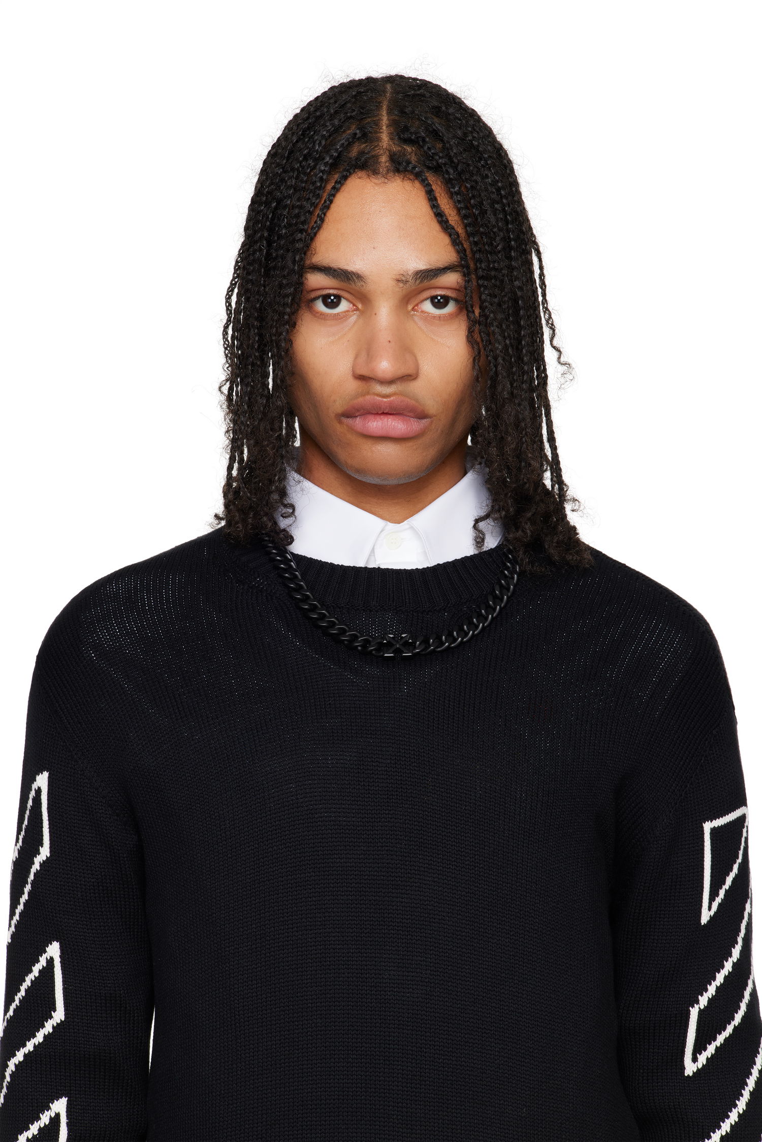 Halskæde Off-White Off-White Arrow Chain Necklace Sort | OMOB15MC99MET0011000, 1