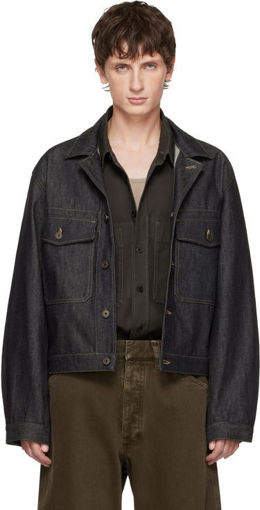 Jakke LEMAIRE Trucker Denim Jacket Mørkeblå | OW1188 LD1061, 0