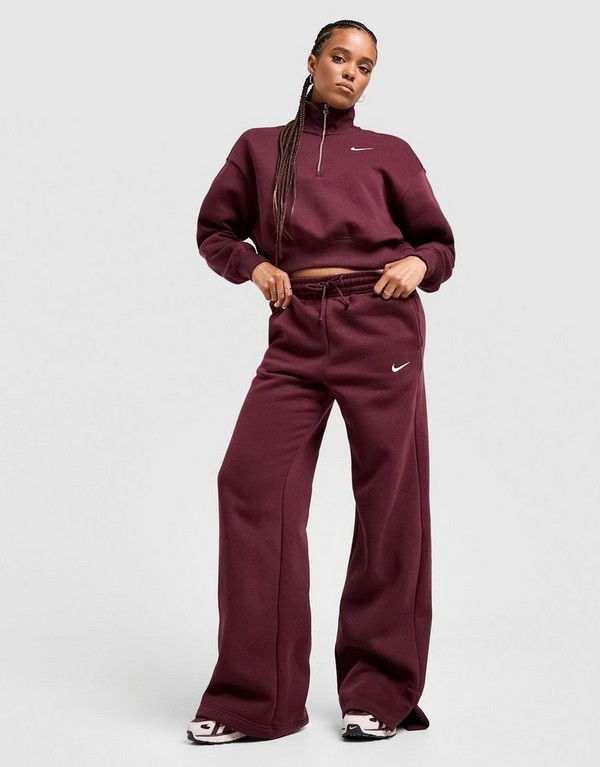 Joggingbukser Nike Nike Sportswear Phoenix Fleece High Rise Wide 2 Pants Bourgogne | IH1011-652, 0