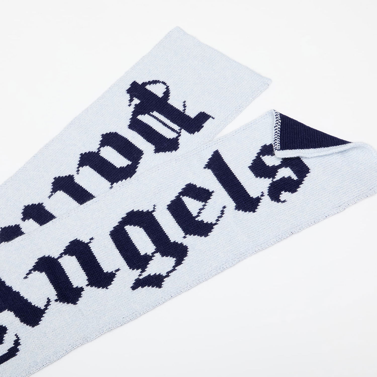Tørklæde Palm Angels Palm Angels Logo Knit Scarf Blå | PBMA009F25KNI0014046, 1
