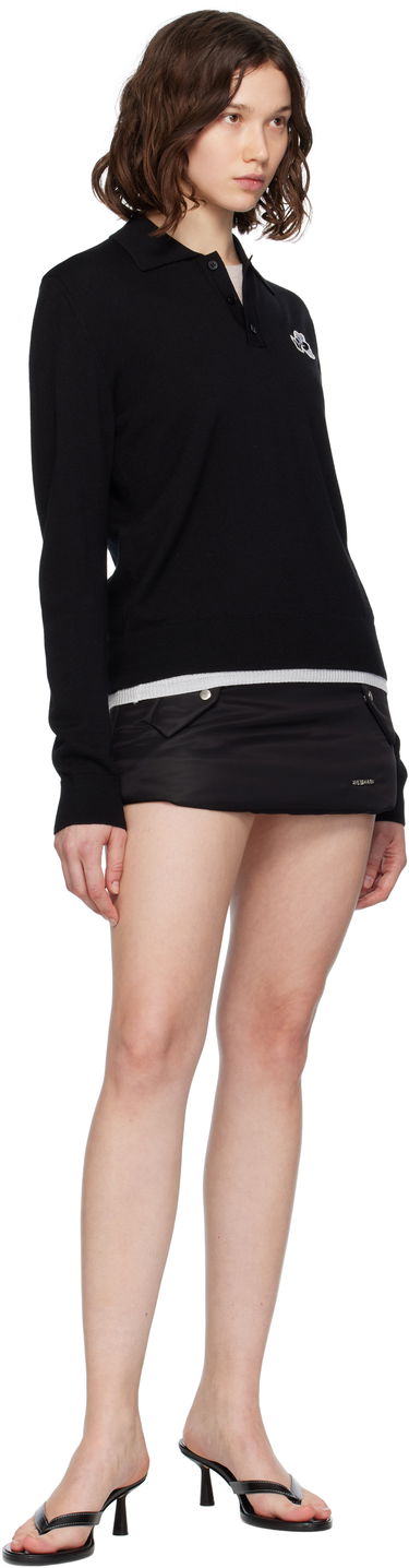 Polo skjorte We11done We11done Wool Polo with Logo Patch Sort | WD-KT2-25-680-W-BK, 3