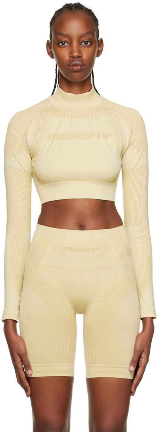 Træningsdragt MISBHV Cropped Long Sleeve Sport Top Gul | 122W530