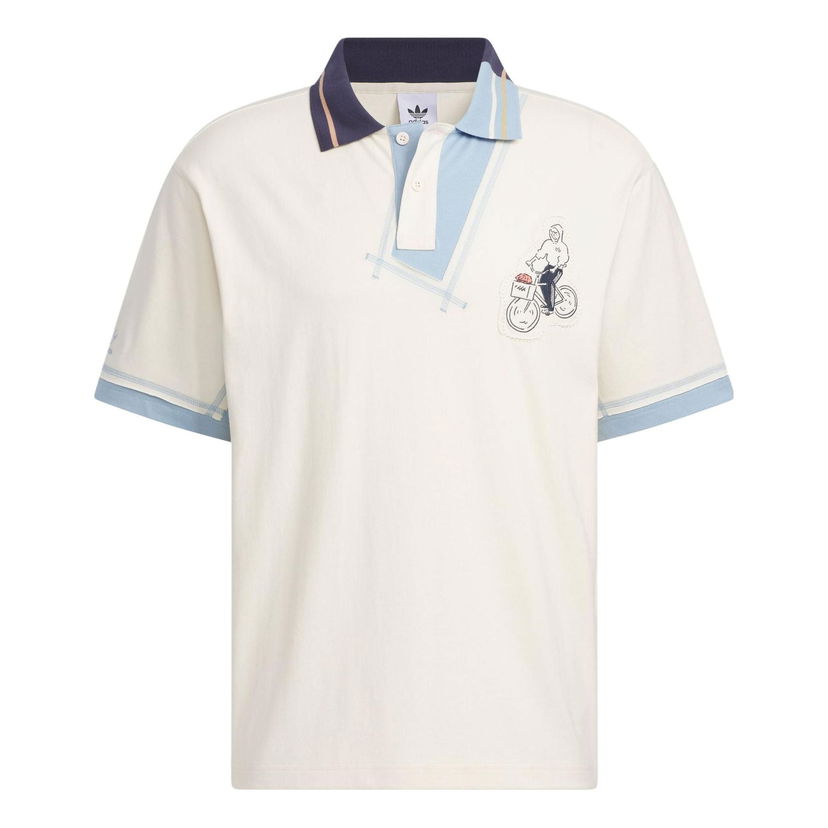 Polo skjorte adidas Originals Originals Cyclist Graphic Polo Shirt Hvid | IS0636