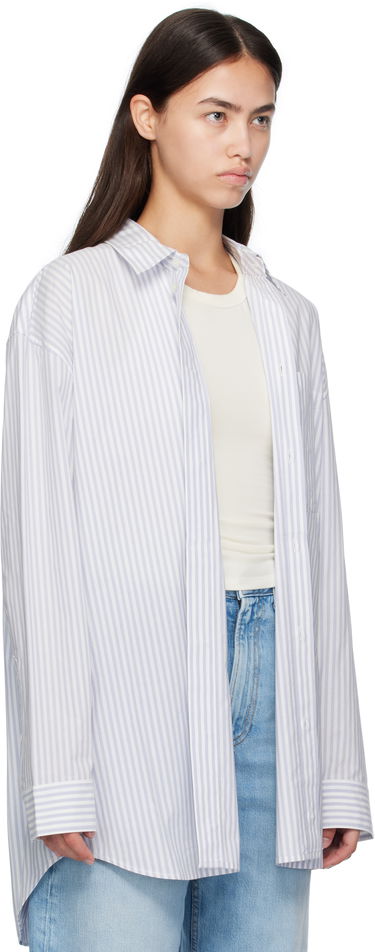 Skjorte Acne Studios Acne Studios Striped Oversized Button-Up Shirt Blå | CB0117-, 1