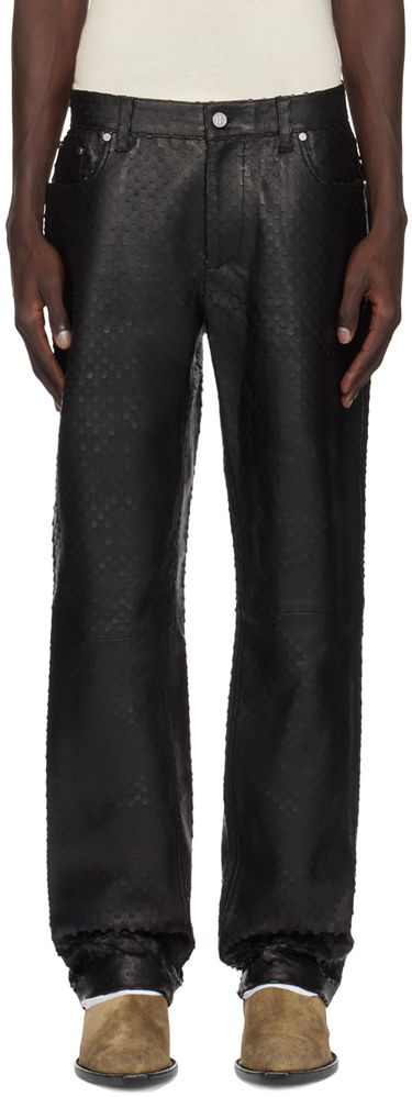 Jeans Helmut Lang Helmut Lang Hole-Punched Worker Leather Pants Sort | O06HM210, 0