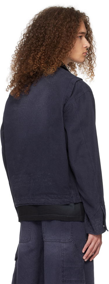 Jakke We11done We11done Distressed Denim Jacket Mørkeblå | WD-DJ0-24-381-U-NV, 2
