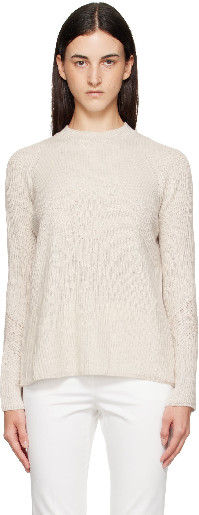 Sweater Max Mara Max Mara Molveno Knit Sweater Beige | 2529366121600