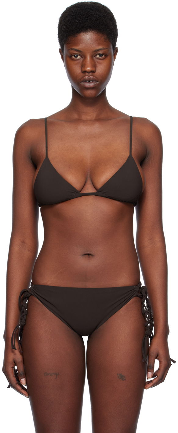 Badetøj Jil Sander Tangle Bikini Top Brun | J40BR0002_J20011