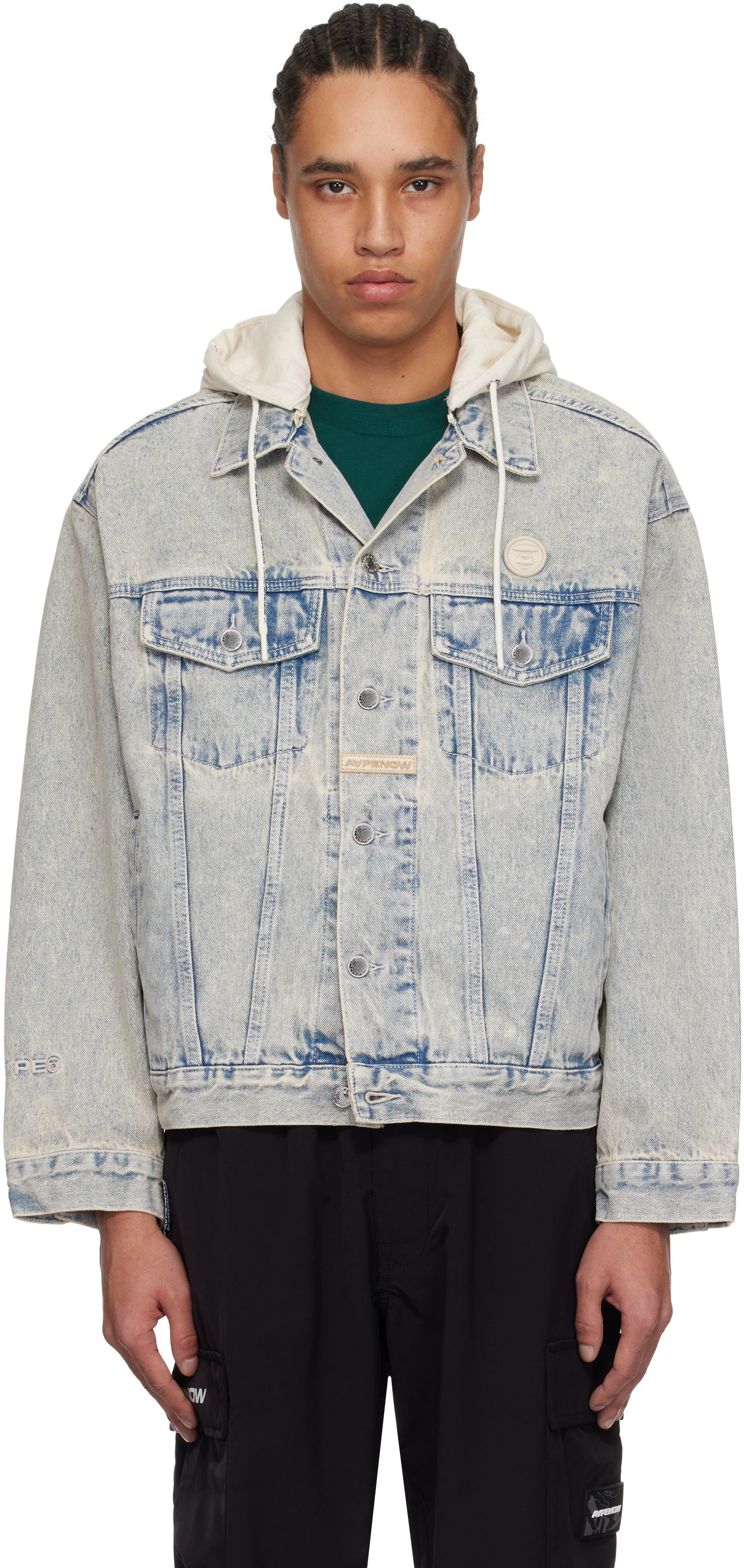 Jakke AAPE by A Bathing Ape AAPE by A Bathing Ape 'AAPE Now' Hooded Denim Jacket Blå | AAPLJM7700XBNBLR, 0