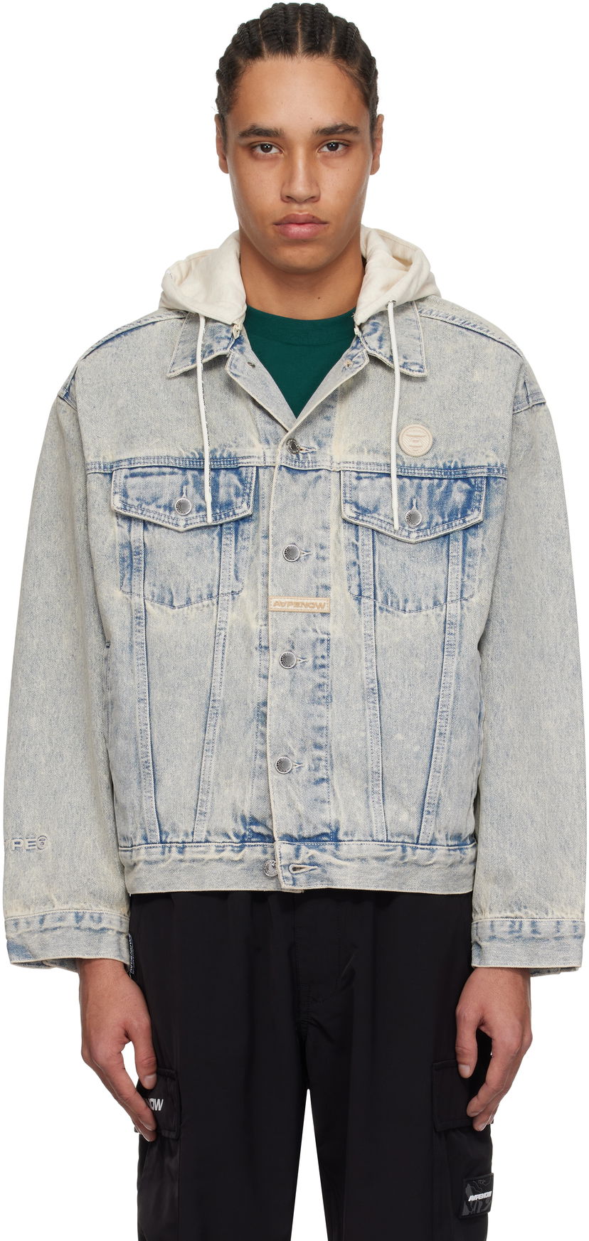 Jakke AAPE by A Bathing Ape AAPE by A Bathing Ape 'AAPE Now' Hooded Denim Jacket Blå | AAPLJM7700XBNBLR