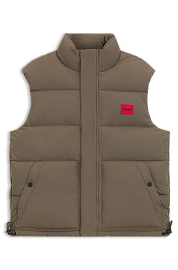 Vest BOSS Water-repellent Puffer Gilet with Logo Badge Brun | 50549787, 0