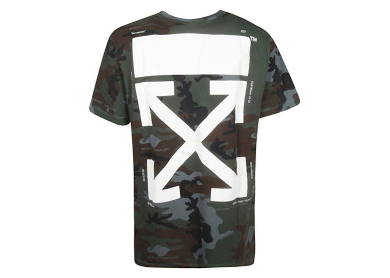 T-shirt Off-White Camo Slim Fit T-Shirt Green Camo Sort | OMAA027E191850179901