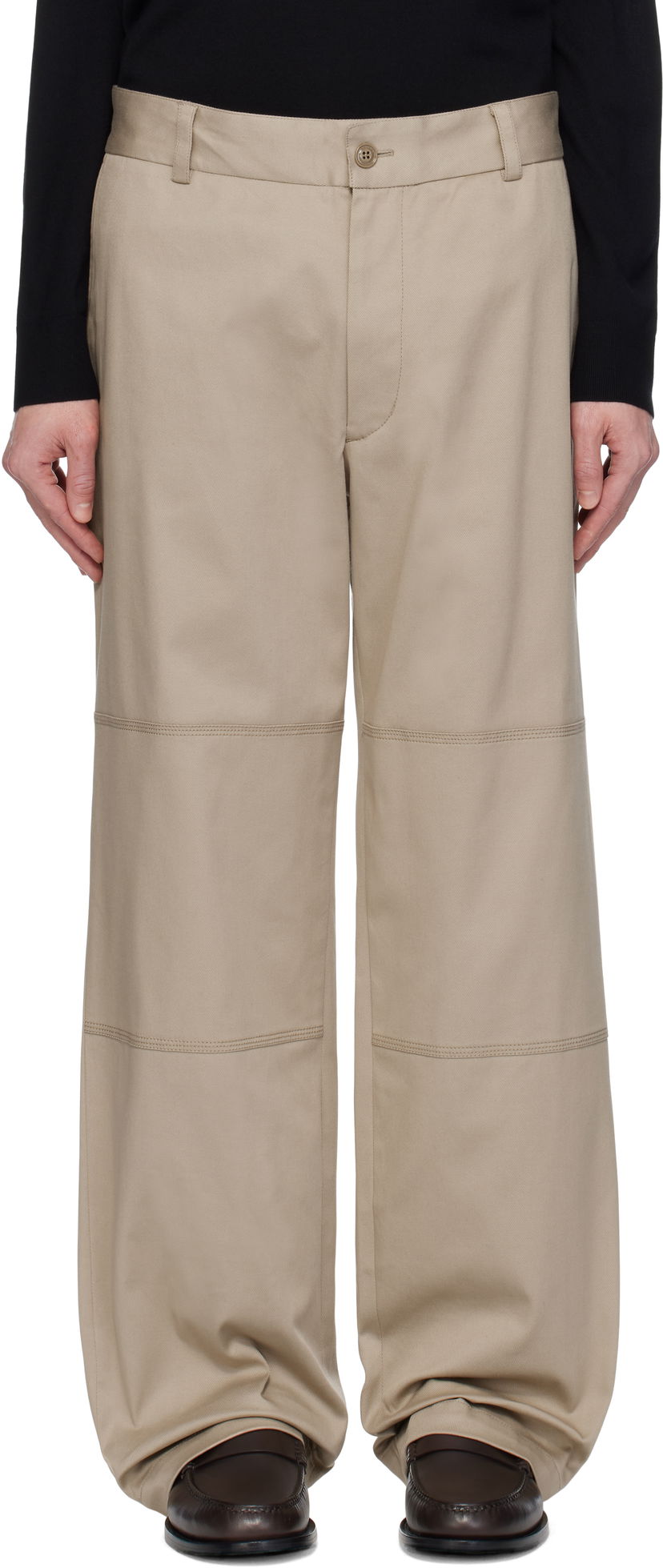 Bukser Moncler Moncler Cotton Gabardine Trousers Beige | K10912A0000657583