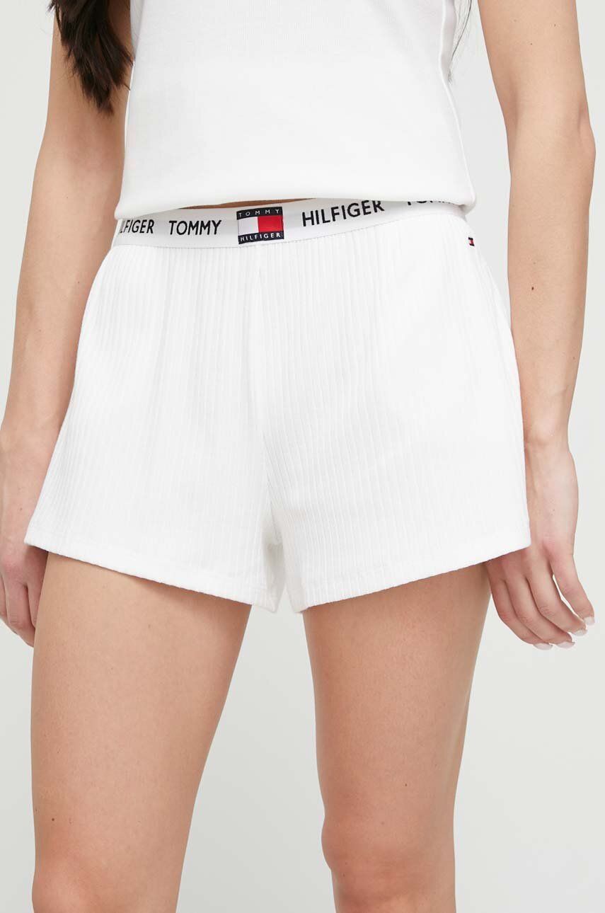 Shorts Tommy Hilfiger Tommy 85 Rib-Knit Slim-Fit Shorts Hvid | UW0UW04418.PPYX, 0