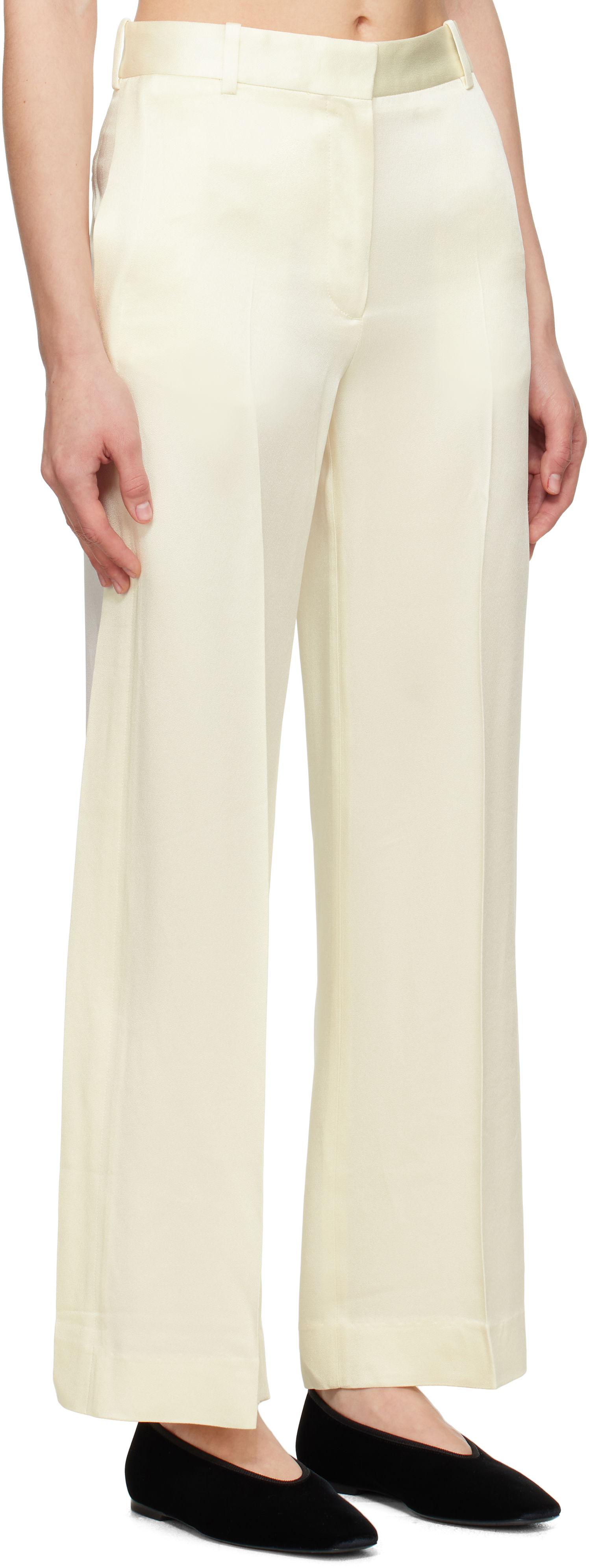 Bukser TOTEME TOTEME Cuff-Slit Trousers Gul | 251-WRB4483-FB0344, 1
