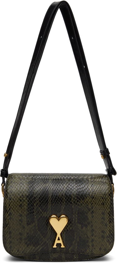 Skuldertaske AMI AMI Paris Leather Shoulder Bag Grøn | ULL005.AL0106, 0