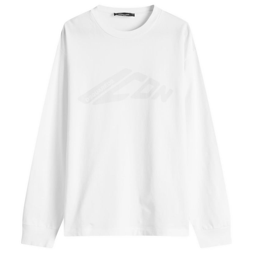 T-shirt DSQUARED2 ICON Loose Fit Long Sleeve T-Shirt, Size Large Hvid | S79GC0108-S24583-100