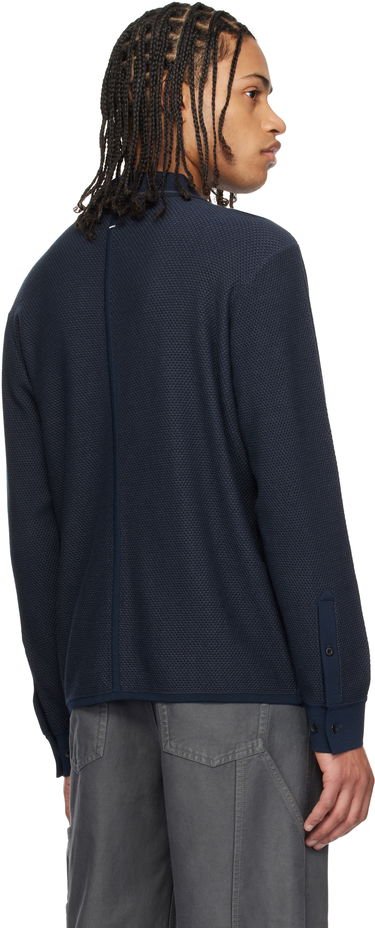 Sweater rag & bone Rag & Bone Harvey Knit Polo Shirt Mørkeblå | MBS24H040BC40, 2