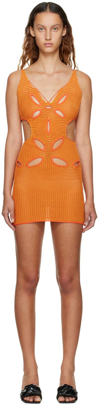 Kjole GUIZIO Guizio Knit Mini Dress Orange | MD 1, 0