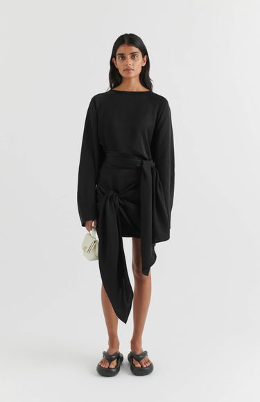 Nederdel AXEL ARIGATO Dione Tie-Front Skirt Sort | A2124001, 7