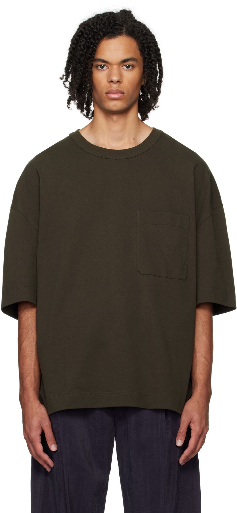 T-shirt LEMAIRE Lemaire Short Sleeve T-Shirt With Pocket Grøn | TO1290 LJ1022