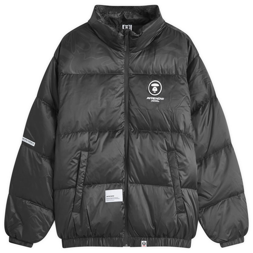 Puffer jakke AAPE by A Bathing Ape AAPE Now Camo Down Jacket Sort | AAPDNM7595XXNBKL