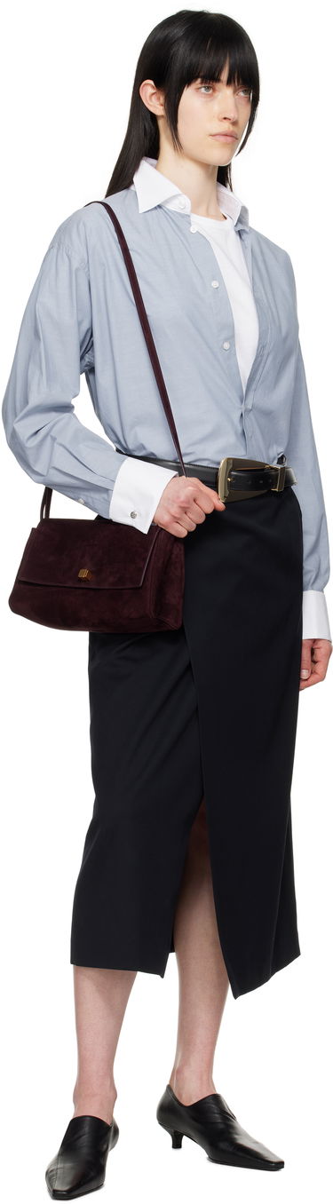 Håndtaske Khaite KHAITE Audrey Suede Crossbody Bag Bourgogne | H3032-726, 3