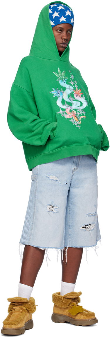 Sweatshirt ERL ERL Graphic Hoodie Grøn | ERL07T025, 3