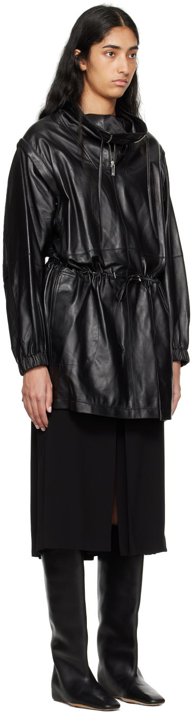 Vindjakke Helmut Lang Helmut Lang Leather Anorak Sort | O04HW606, 1