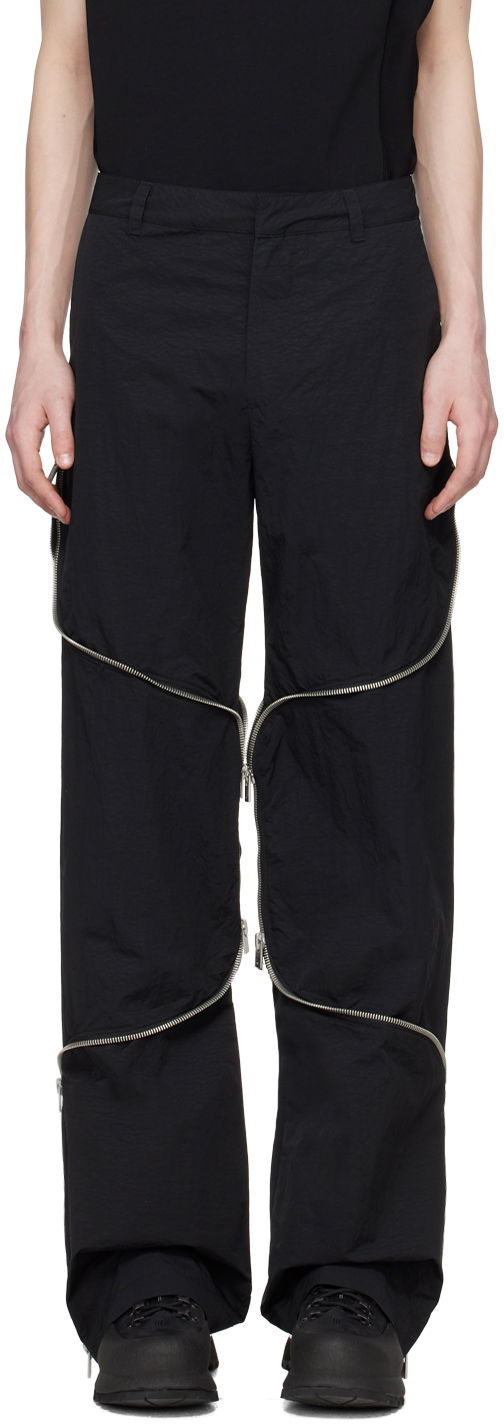 Cargo bukser HELIOT EMIL Phyllotaxis Zip Detail Trousers Sort | PRESS24_M_10_156_BLK01, 0