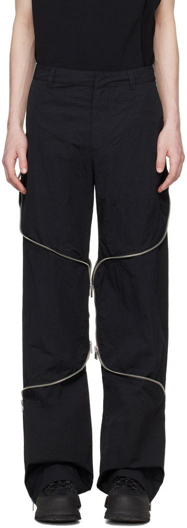Cargo bukser HELIOT EMIL Phyllotaxis Zip Detail Trousers Sort | PRESS24_M_10_156_BLK01, 0