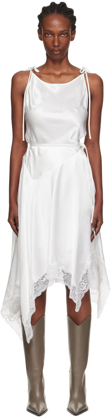 Kjole Acne Studios Acne Studios Satin Lace Midi Dress Hvid | A20862-, 0