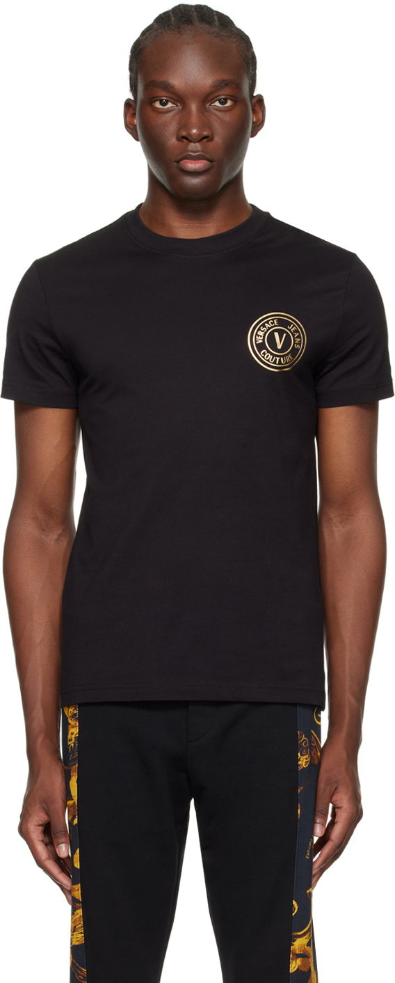 T-shirt Versace Jeans Couture V-Emblem T-Shirt Sort | E76GAHT02_ECJ00T
