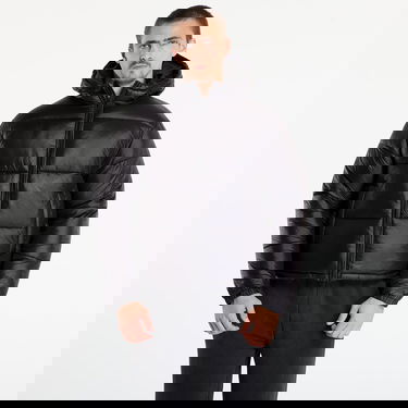 Puffer jakke Urban Classics Hooded Shiny Puffer Jacket Sort | TB7585-00007, 0