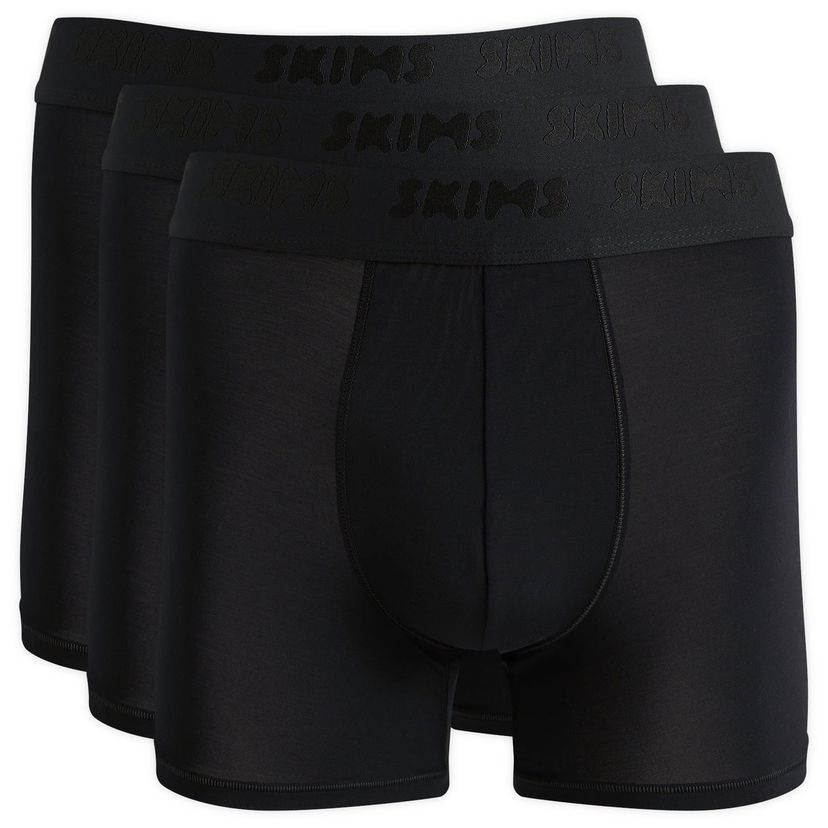Boksere SKIMS Stretch Boxer Briefs 3" - 3-Pack Sort | BO-BBR-5628M-OB