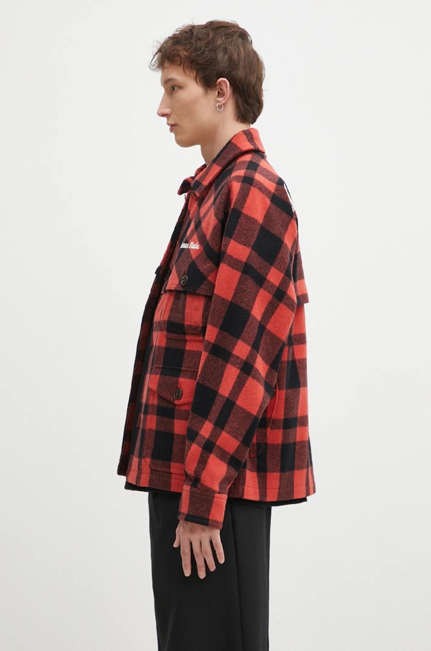 Skjorte Human Made Oversize Wool Hunting Jacket Rød | HM28JK031, 1