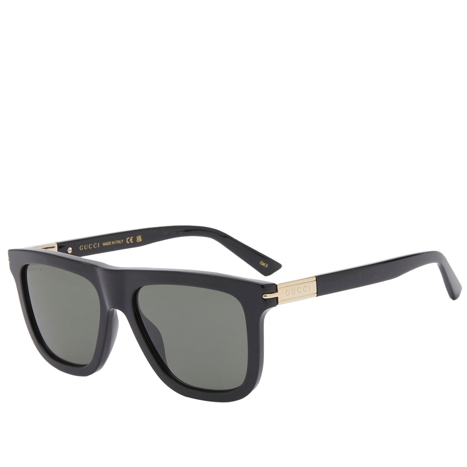Solbriller Gucci Men's Web Ingot Sunglasses Black/Grey Sort | GG1502S-001, 0