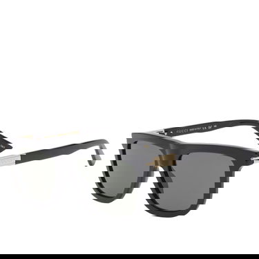 Solbriller Gucci Men's Web Ingot Sunglasses Black/Grey Sort | GG1502S-001, 0