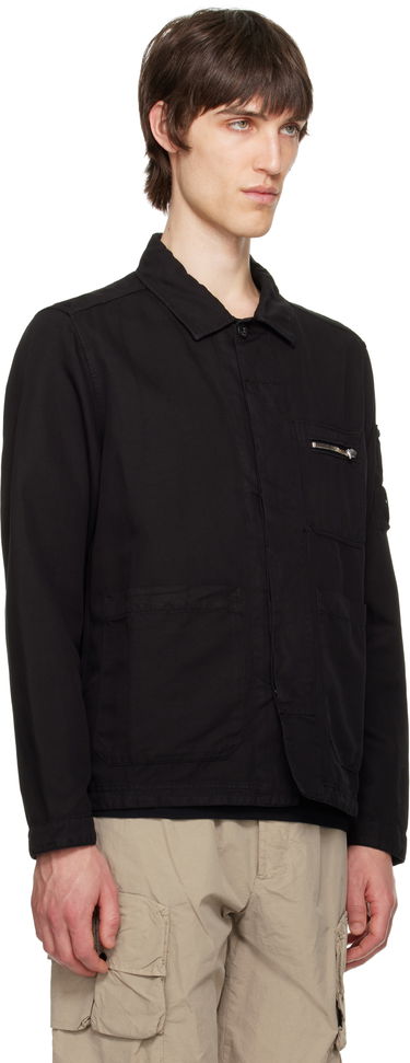 Jakke C.P. Company C.P. Company Cotton Linen Overshirt Sort | 18CMOS200A-006273G, 1