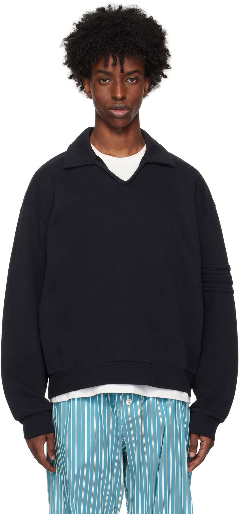 Sweater Bode Bode Crew Polo Sort | MRF24CS037