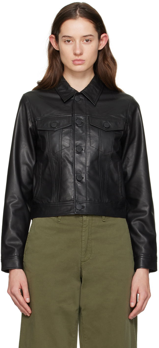 Jakke rag & bone rag & bone Debbie Leather Jacket Sort | WAW23H20161816, 0