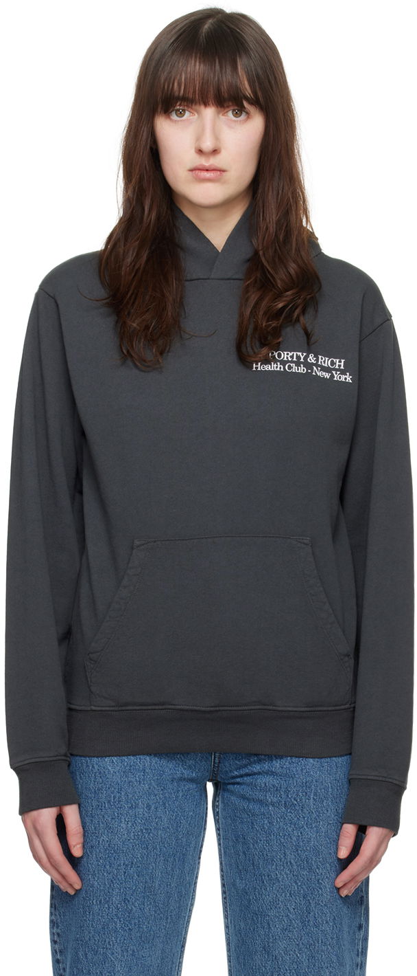 Sweatshirt Sporty & Rich New 'Drink More Water' Hoodie Grå | HOAW2315FB, 0