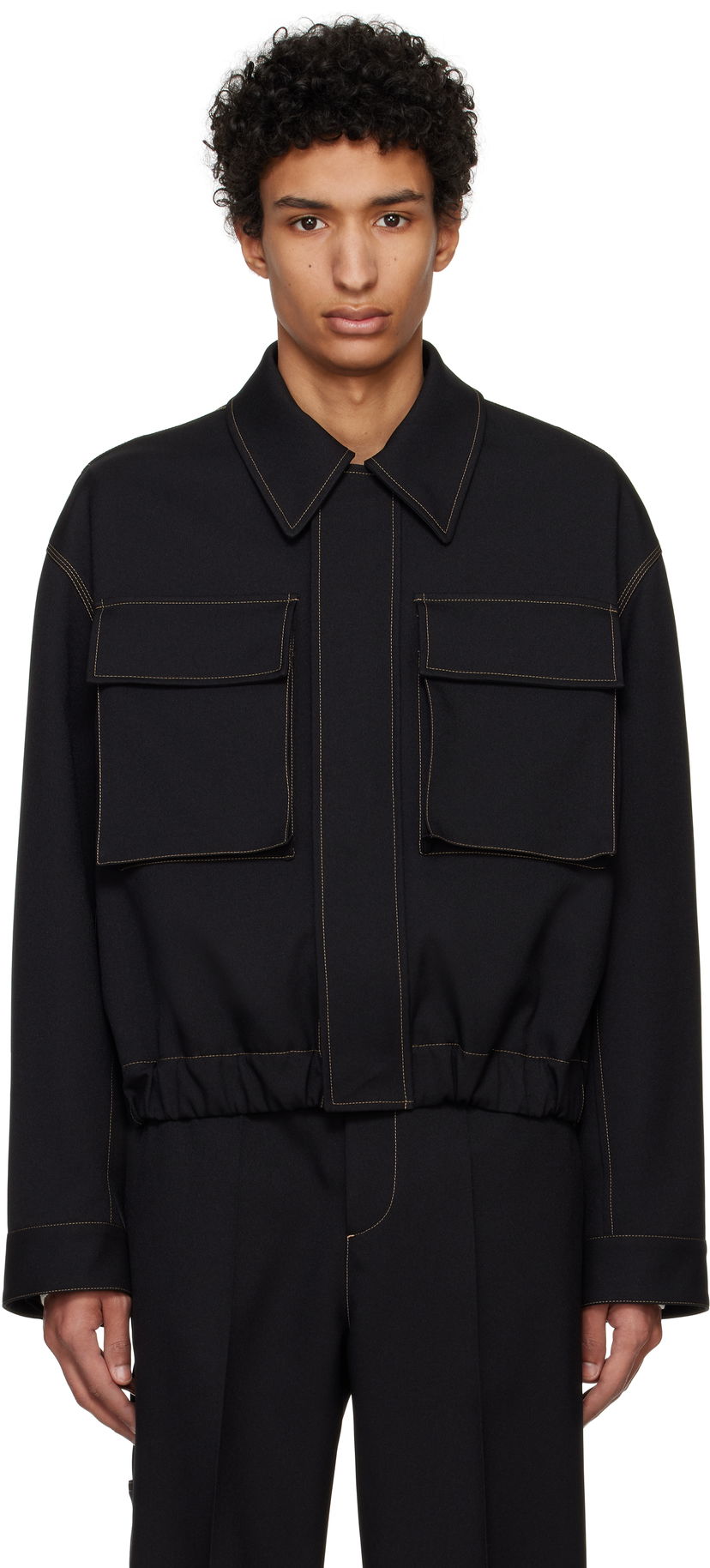 Jakke Jil Sander Jil Sander Flap Pocket Jacket Sort | J22SW0036_J70001