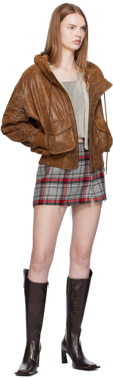 Bomberjakke R13 R13 Shirred Oversized Leather Bomber Jacket Brun | R13WR429-R540A, 3